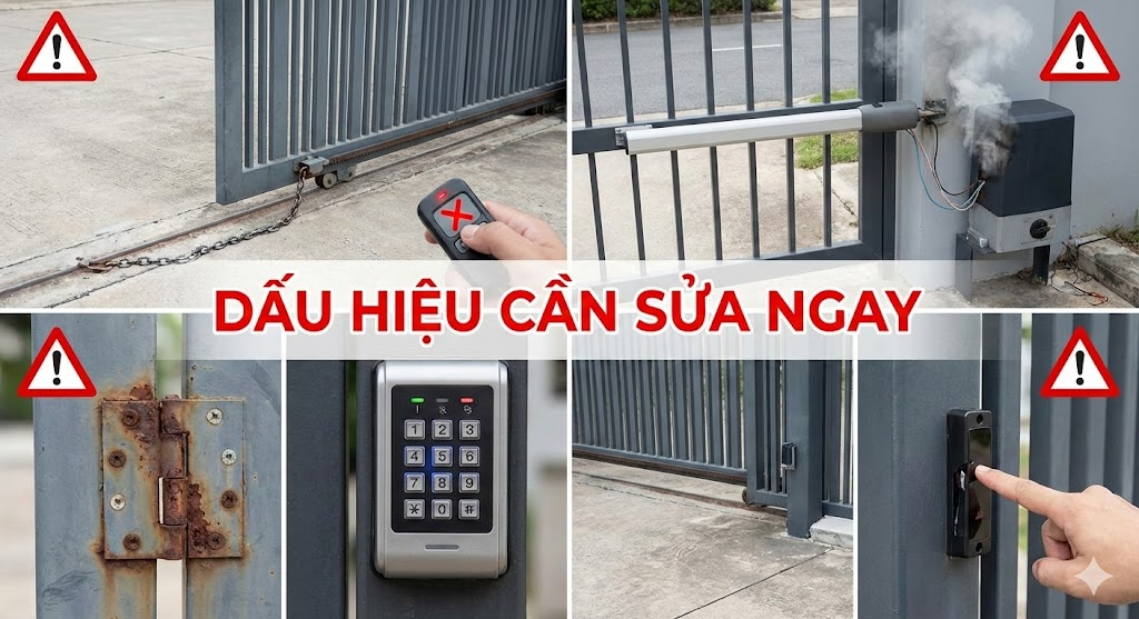 Dấu hiệu nhận biết cổng tự động cần sửa chữa tại Cầu Giấy