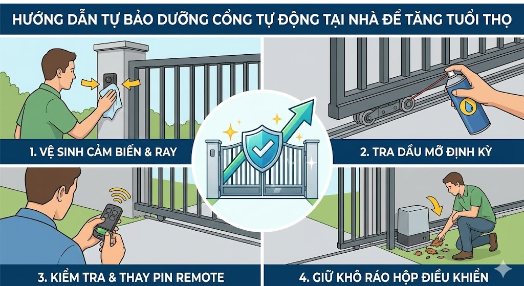 Hướng dẫn bảo trì cổng tự động định kỳ